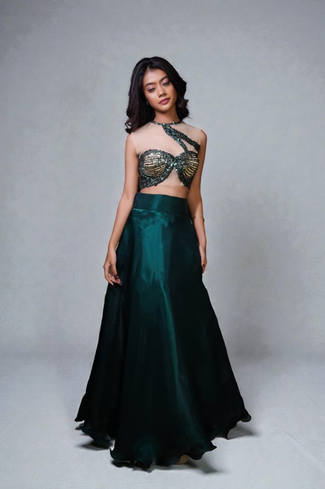 Emerald Mirage Embellished Lehenga Set