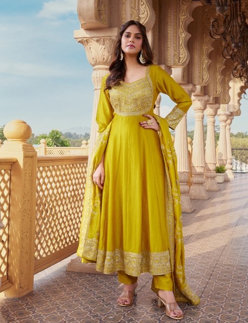 Golden Olive Salwar Suit