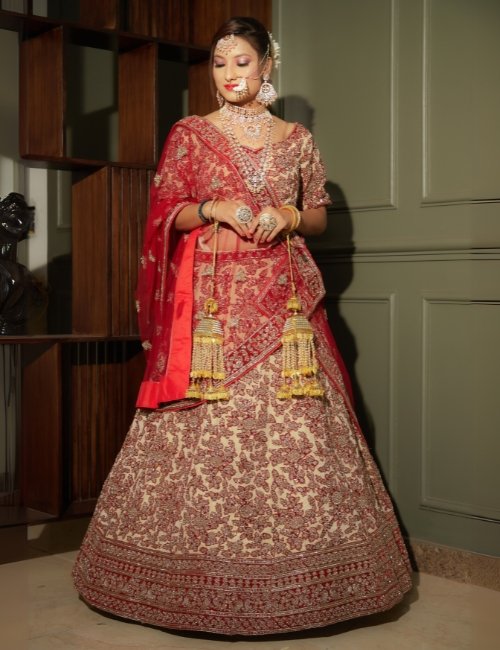 Deep Red Bridal Lehenga